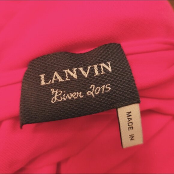 Lanvin Dress - Pink Crepe Loose Fit Twist Front Drape Dress (2015 Designer) - Picture 9 of 10